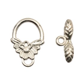 1702-0908-WH - Metal Toggle Clasp Fancy Leaf 12X18MM Nickel Nickel Free 10 Set 1702-0908-WH,Findings,Clasps,Toggles,12X18MM,Metal,Toggle Clasp,Fancy Leaf,12X18MM,Grey,Nickel,Metal,Nickel Free,10pcs,China,montreal, quebec, canada, beads, wholesale