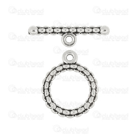 1702-0920-WH - Metal Toggle Clasp Round 26x22mm Antique Nickel With Engraved Designs 20pcs 1702-0920-WH,Metal,Toggle Clasp,Round,26x22mm,Grey,Antique Nickel,Metal,With Engraved Designs,20pcs,China,montreal, quebec, canada, beads, wholesale