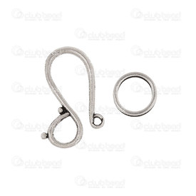 1702-0924-WH - Metal Fancy Toggle , 20x12mm bar 9x9mm nickel free nickel 20pcs 1702-0924-WH,Findings,Clasps,Toggles,montreal, quebec, canada, beads, wholesale