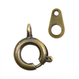*1702-1010-OXBR - Metal Spring Ring Clasp 6MM Antique Brass 100pcs *1702-1010-OXBR,Findings,Clasps,Springing,Spring rings,Metal,Spring Ring Clasp,6mm,Antique Brass,Metal,100pcs,China,montreal, quebec, canada, beads, wholesale