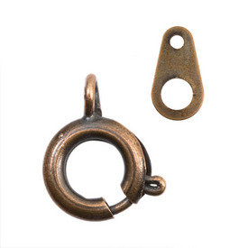*1702-1010-OXCO - Metal Spring Ring Clasp 6MM Antique Copper 100pcs *1702-1010-OXCO,Findings,Clasps,Springing,Spring rings,Metal,Spring Ring Clasp,6mm,Brown,Antique Copper,Metal,100pcs,China,montreal, quebec, canada, beads, wholesale