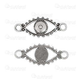 1703-0184-WH - metal link, THE EYE, 30*12mm, 1.05g nickel free nickel 20pcs 1703-0184-WH,Links connectors,Metal,montreal, quebec, canada, beads, wholesale