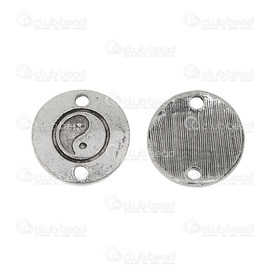 1703-0188-WH - metal link "yin and yang" 16mm 2g 20 pcs china 1703-0188-WH,Links connectors,montreal, quebec, canada, beads, wholesale