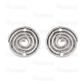1703-0194 - Metal link swirl shape (tourbillon) 20MM, antique nickel 10pcs 1703-0194,montreal, quebec, canada, beads, wholesale