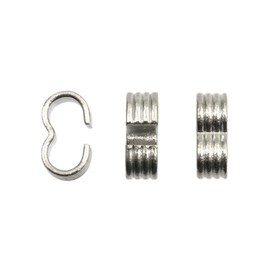 1703-0208-WH - Métal Connecteur Double pour Cordons Nickel 1.5X7MM Sans Nickel 100pcs 1703-0208-WH,montreal, quebec, canada, beads, wholesale