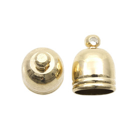 1703-0218-GL - Metal Cord End Connector With Ring 10x13mm Gold Inside Diameter 9mm 5pcs 1703-0218-GL,Findings,Connectors,Cord end,Metal,Cord End Connector,With Ring,10X13MM,Gold,Metal,Inside Diameter 9mm,5pcs,China,montreal, quebec, canada, beads, wholesale