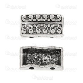 1703-0226-OXWH - metal cord end connector, 13*10.5mm, 1.55g oxwh 1703-0226-OXWH,Connectors antique,montreal, quebec, canada, beads, wholesale