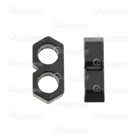 1703-0228-BN - Metal Spacer Connector 5x16x8mm Black 2 holes for 5mm cord 20pcs 1703-0228-BN,montreal, quebec, canada, beads, wholesale