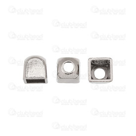 1703-0230-WH - Metal Cord End 8x9mm nickel for 6mm cord 3.5mm head hole 20pcs 1703-0230-WH,Clearance by Category,Metal,montreal, quebec, canada, beads, wholesale