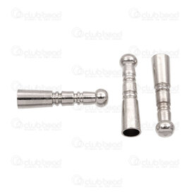 1703-0248-WH - Metal Cord End Connector (Bolo Style) 4mm Inner Diameter 25x5.5mm Natural 10pcs !Limited Quantity! 1703-0248-WH,1703-0,montreal, quebec, canada, beads, wholesale