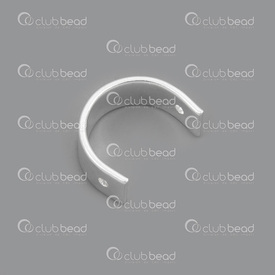 1703-0289-10SL - Métal Connecteur forme 'C' Intérieur 10mm Laiton Argent 20pcs 1703-0289-10SL,made,montreal, quebec, canada, beads, wholesale