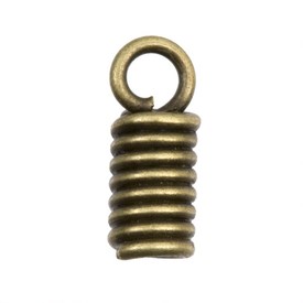 1703-0298-OXBR - Metal Spring Cord Connector 2.5MM Antique Brass 100pcs 1703-0298-OXBR,Crimp tubes,Metal,Spring cord connector,2.5mm,Antique Brass,Metal,100pcs,China,montreal, quebec, canada, beads, wholesale