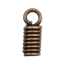 1703-0298-OXCO - Metal Spring Cord Connector 2.5MM Antique Copper 100pcs 1703-0298-OXCO,tube écraser,Antique Copper,Metal,Spring cord connector,2.5mm,Brown,Antique Copper,Metal,100pcs,China,montreal, quebec, canada, beads, wholesale