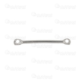 1703-0321-2-WH - Metal Connector Straight 2x20mm, with 2 loops 100pcs 1703-0321-2-WH,Findings,Connectors,montreal, quebec, canada, beads, wholesale
