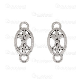 1703-0330 - Metal Lien Fleur de Lys 2x10mm Argent 20pcs 1703-0330,2x10,montreal, quebec, canada, beads, wholesale