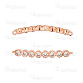 1703-0402-RGL - Brass Metal Link 35x4mm with 8 rhinestone Clear 1.2mm loop (2) Rose Gold 2pcs 1703-0402-RGL,1703-0,montreal, quebec, canada, beads, wholesale