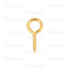 1704-0164-GL - Metal Screw Eye Pin 15x7x1.5mm Gold 100pcs 1704-0164-GL,1704-0,montreal, quebec, canada, beads, wholesale