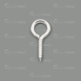 1704-0164-SL - Metal Screw Eye Pin 15x7x1.5mm Silver 100pcs 1704-0164-SL,1704-0,montreal, quebec, canada, beads, wholesale