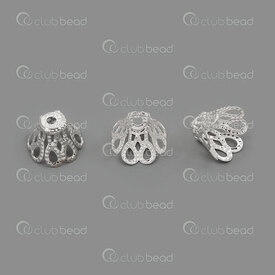 1704-0264-SL - Metal Bead Cap Bell 9X12mm Silver 2mm hole 100pcs 1704-0264-SL,1704-0,montreal, quebec, canada, beads, wholesale