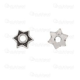 1704-0265-06 - Metal Bead Cap Flower 6x5.5x2mm Black Design 1.5mm hole 100pcs 1704-0265-06,1704-0,montreal, quebec, canada, beads, wholesale