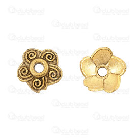 1704-0282-GL - Metal Bead Cap Flower 8x8x2mm Swirl Design 1.5mm hole Antique Gold 100pcs 1704-0282-GL,chapeau perle,montreal, quebec, canada, beads, wholesale
