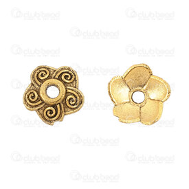 1704-0282-GL - Metal Bead Cap Flower 8x8x2mm Swirl Design 1.5mm hole Antique Gold 100pcs 1704-0282-GL,1704-0,montreal, quebec, canada, beads, wholesale