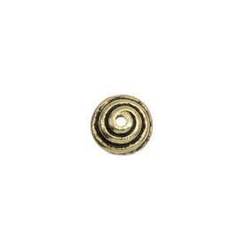 1704-0302-OXGL - Metal Bead Cap Round Spiraled 8MM Antique Gold 50pcs 1704-0302-OXGL,montreal, quebec, canada, beads, wholesale
