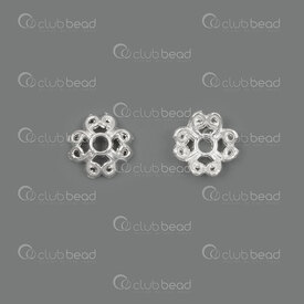 1704-0320-SL - Metal Bead Cap Flower 5.5x5.5mm Silver 200pcs 1704-0320-SL,metal bead cap,montreal, quebec, canada, beads, wholesale