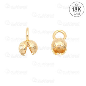 1704-0410-CGL - Laiton Cache-Nœud 8x5mm a Ecraser Trou 2mm Plaque Or 18K avec Boucle 10pcs 1704-0410-CGL,Accessoires de finition,Cache-noeuds,montreal, quebec, canada, beads, wholesale