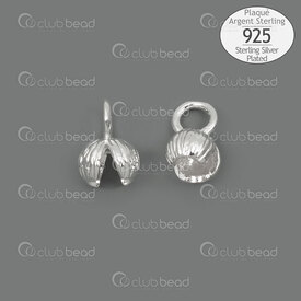 1704-0410-CSL - Laiton Cache-Nœud 8x5mm a Ecraser Trou 2mm Plaque Argent Duracoat avec Boucle 10pcs 1704-0410-CSL,Accessoires de finition,Cache-noeuds,montreal, quebec, canada, beads, wholesale