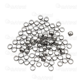1705-0232 - Metal Crimp Round 4mm Black Nickel Nickel Free 100pcs 1705-0232,Findings,4mm,Metal,Crimp,Round,Round,4mm,Black Nickel,Nickel Free,100pcs,China,montreal, quebec, canada, beads, wholesale