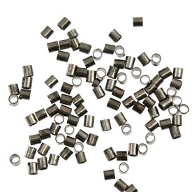 1705-0250-BN - Metal Crimp Tube 1.5X2MM Black Nickel Nickel Free 500pcs 1705-0250-BN,Findings,Crimps,Tube,1.5X2MM,Metal,Crimp,Cylinder,Tube,1.5X2MM,Grey,Black Nickel,Metal,Nickel Free,500pcs,montreal, quebec, canada, beads, wholesale