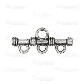 1705-0308-WH - Metal Multi-Rows Connector 3 Holes 20x9mm Antique Nickel With Designs 20pcs 1705-0308-WH,Findings,Connectors,Multi-rows,Metal,Multi-Rows Connector,3 Holes,20x9mm,Grey,Antique Nickel,Metal,With Designs,20pcs,China,montreal, quebec, canada, beads, wholesale