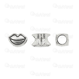 1705-0322 - Metal Bead Spacer Lips 9X7MM Antique Silver 4mm Hole 50pcs 1705-0322,Clearance by Category,Findings,Bead,Spacer,Metal,Metal,9X7MM,Lips,Antique Silver,4mm Hole,50pcs,montreal, quebec, canada, beads, wholesale