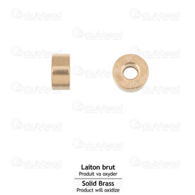 1705-0327-H2 - Solid Brass Bead Spacer Heishi 4x2mm Natural 1.5mm Hole 100pcs 1705-0327-H2,rondes,montreal, quebec, canada, beads, wholesale