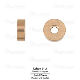 1705-0328-H - Solid Brass Bead Spacer Heishi 6x2mm Natural 2.0mm Hole 100pcs 1705-0328-H,rondes,montreal, quebec, canada, beads, wholesale