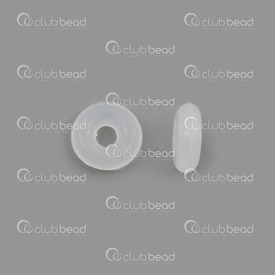 1705-0332-WH - Silicone Bead Stopper Bead Donut Spacer 6mm White Translucent 2mm Hole 100pcs 1705-0332-WH,Bead,Stopper Bead,Plastic,Silicone,6mm,Round,Donut,Spacer,White,Translucent,2mm Hole,China,100pcs,montreal, quebec, canada, beads, wholesale