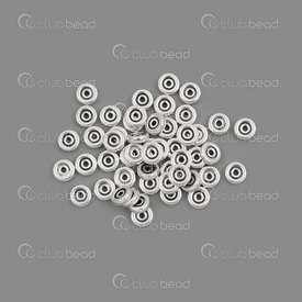 1705-0339-06WH - Metal Bead Spacer Washer 6x2mm Antique With Groove 1mm Hole 50pcs 1705-0339-06WH,Findings,Spacers,Beads,6X2MM,Bead,Spacer,Metal,Metal,6X2MM,Round,Washer,Grey,Antique,With Groove,montreal, quebec, canada, beads, wholesale