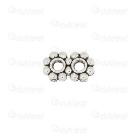 1705-0340-02WH - Metal Bead Spacer Daisy Double 5.5x9x2mm Antique 1.5mm Hole 100pcs 1705-0340-02WH,Findings,Spacers,Metal,Grey,Bead,Spacer,Metal,Metal,5.5x9x2mm,Flower,Daisy,Double,Grey,Antique,montreal, quebec, canada, beads, wholesale