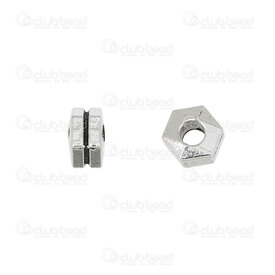 1705-0346-WH - Metal Bead Spacer Hexagon 4x6.5x7.5mm Antique Nickel With Groove 3mm Hole 30pcs 1705-0346-WH,Findings,Spacers,Beads,Metal,Bead,Spacer,Metal,Metal,4x6.5x7.5mm,Polygon,Hexagon,Grey,Antique Nickel,With Groove,montreal, quebec, canada, beads, wholesale