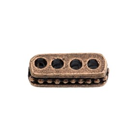 *1705-0502-OXCO - Metal Spacer 4 Holes 5X14MM Antique Copper 50pcs *1705-0502-OXCO,Findings,Spacers,Metal,Spacer,4 Holes,5X14MM,Brown,Antique Copper,Metal,50pcs,China,montreal, quebec, canada, beads, wholesale
