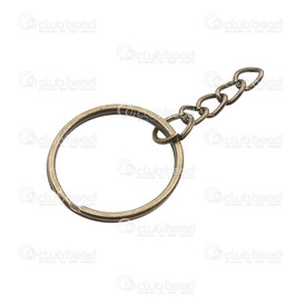 1706-0214-OXBR - Metal Split Ring 25mm Antique Copper With 1in. Chain 100pcs 1706-0214-OXBR,Findings,Rings,Split,Metal,Split Ring,25MM,Brown,Antique Copper,Metal,With 1in. Chain,100pcs,China,montreal, quebec, canada, beads, wholesale