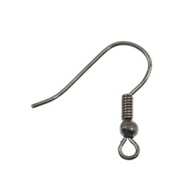 1708-0318-BN - Metal Fish Hook With Bead and Coil 18X20MM Black Nickel Nickel Free 100pcs 1708-0318-BN,Crochet de Boucle D,Metal,Metal,Fish Hook,With Bead and Coil,18X20MM,Grey,Black Nickel,Metal,Nickel Free,100pcs,China,montreal, quebec, canada, beads, wholesale