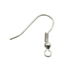 1708-0318-WH - Metal Fish Hook With Bead and Coil 18X20MM Nickel Nickel Free 100pcs 1708-0318-WH,Crochet boucles d'oreilles,Metal,18X20MM,Metal,Fish Hook,With Bead and Coil,18X20MM,Grey,Nickel,Metal,Nickel Free,100pcs,China,montreal, quebec, canada, beads, wholesale