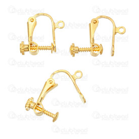 1708-0330-2GL - Metal Pince a Oreille a Visser 15.5x13mm avec Boucle Or 30pcs (15paires) 1708-0330-2GL,montreal, quebec, canada, beads, wholesale