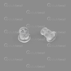 1708-0340 - Acrylic Earring Clutch 6x5mm Clear 300pcs 1708-0340,Clear,Acrylic,Earring Clutch,6X5MM,Colorless,Clear,Plastic,300pcs,China,montreal, quebec, canada, beads, wholesale
