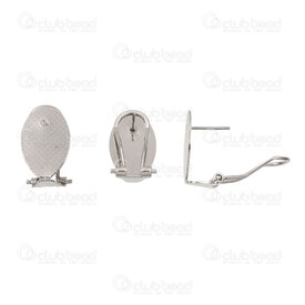 1708-0345-12WH - Brass Leverback Stud Earring 18x12mm with Oval Plate Natural 10pcs (5pairs) !LIMITED QUANTITY! 1708-0345-12WH,tiges,montreal, quebec, canada, beads, wholesale