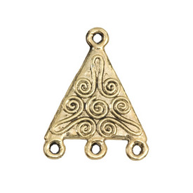 1708-0402-OXGL - Metal Part Fancy Triangle With Loops 17X22MM Antique Gold 20pcs 1708-0402-OXGL,Part,Metal,Metal,17X22MM,Triangle,Fancy Triangle,With Loops,Gold,Antique,China,20pcs,montreal, quebec, canada, beads, wholesale