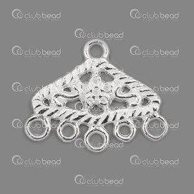 1708-0404-SL - Metal connector fancy triangle with 5 loops 19*25mm 20pcs 1708-0404-SL,Findings,Earrings,Decorative parts,montreal, quebec, canada, beads, wholesale
