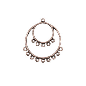 1708-0408-OXCO - Metal Chandelier Earring Circles 33X37MM Antique Copper 5/9 Loops 20pcs 1708-0408-OXCO,Findings,Earrings,Decorative parts,Metal,Chandelier Earring,Circles,33X37MM,Brown,Antique Copper,Metal,5/9 Loops,20pcs,China,montreal, quebec, canada, beads, wholesale